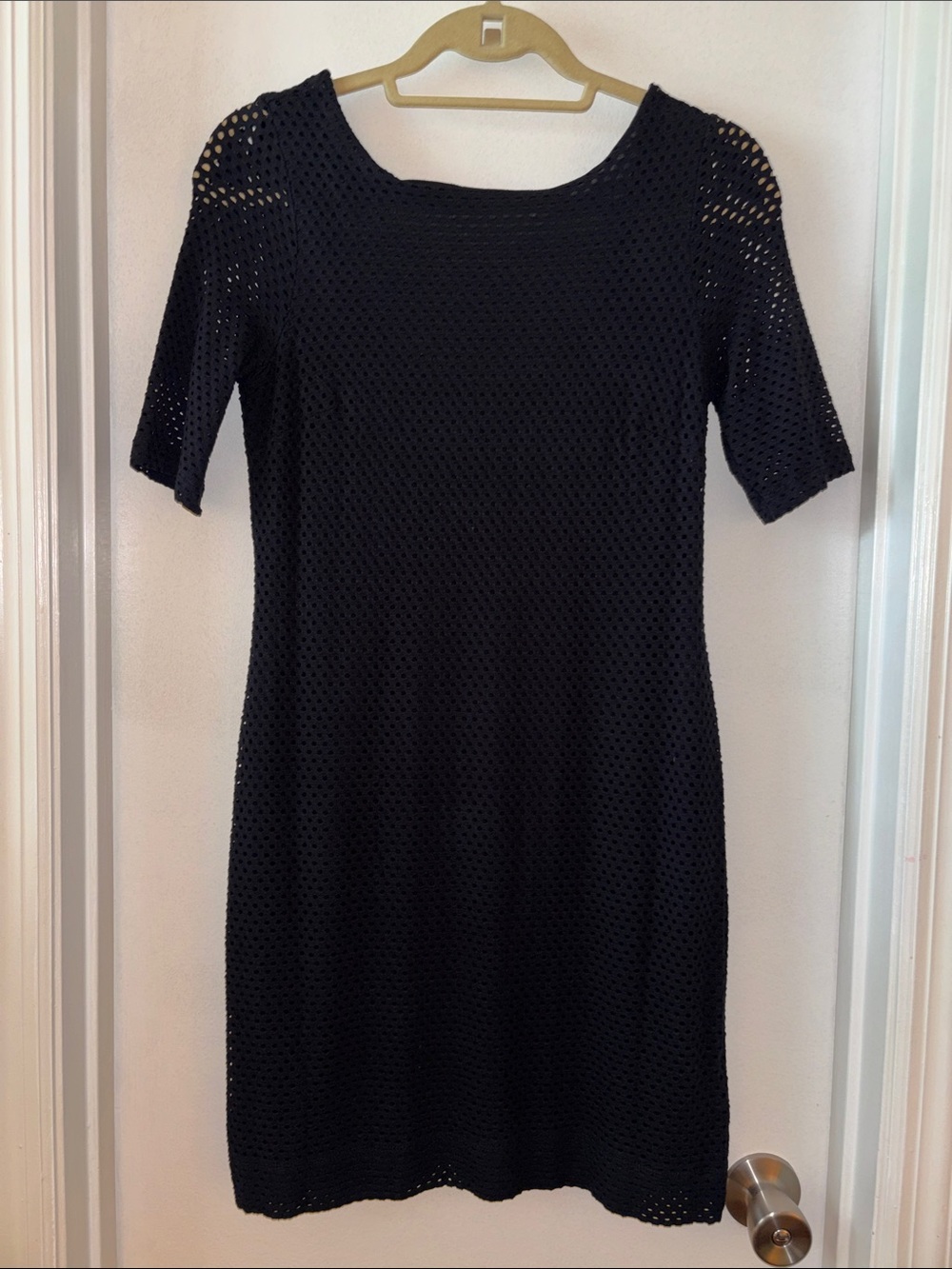 Banana Republic Black Crochet Midi Dress